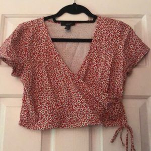 Crisscross forever 21 blouse with flowers